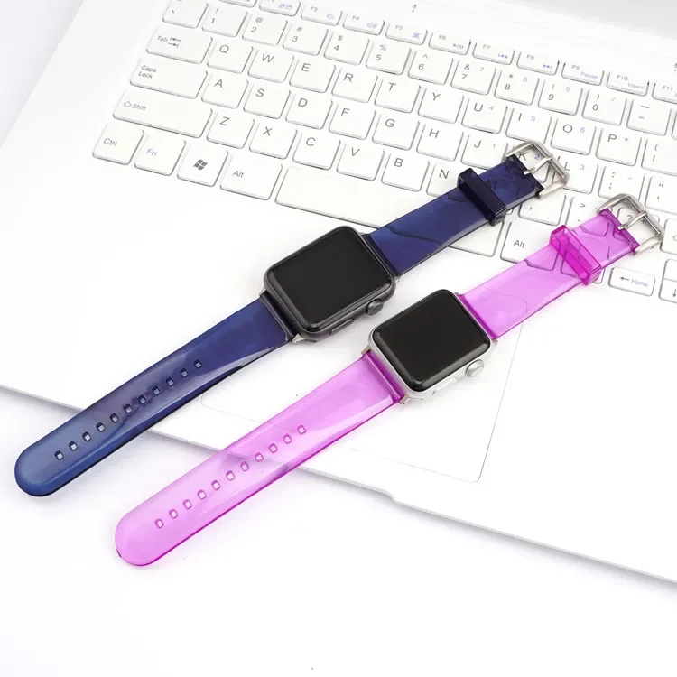 شفاف واضح بولي TPU الراتنج حزام ل أبل ساعة iwatch 8 7 6 5 4 3 2 SE 41 مللي متر 45 مللي متر 38 مللي متر 42 مللي متر 40 مللي متر 44 مللي متر الرجال النساء سوار الفرقة