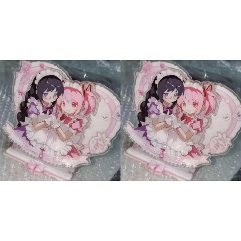 Magical Girl Peripherals Acrylic Desktop Heart Shaped Stand Kaname Madoka Figurine Model Ornament Value Cute Pink Decoration