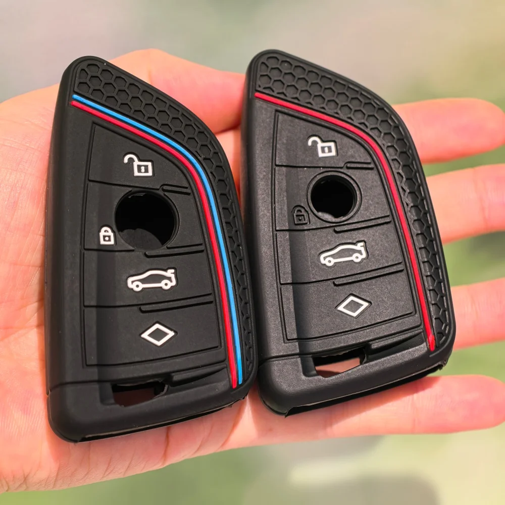 Para bmw x1 x3 x4 x5 x6 série 1 2 3 5 7 g20 g02 g05 g31 g23 f34 f15 f40 ix3 silicone remoto chave do carro capa chaveiro caso chave