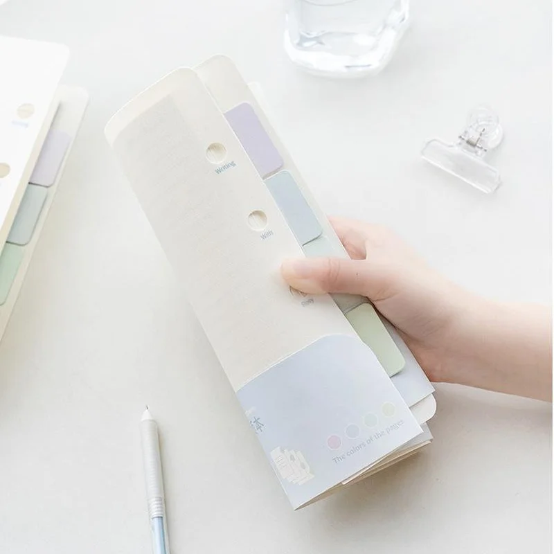 Binder Notebook A5 B5 Colored Index Page Milk Color Binder Memo Diary Office School Classroom Word Notebook Writing Notebook