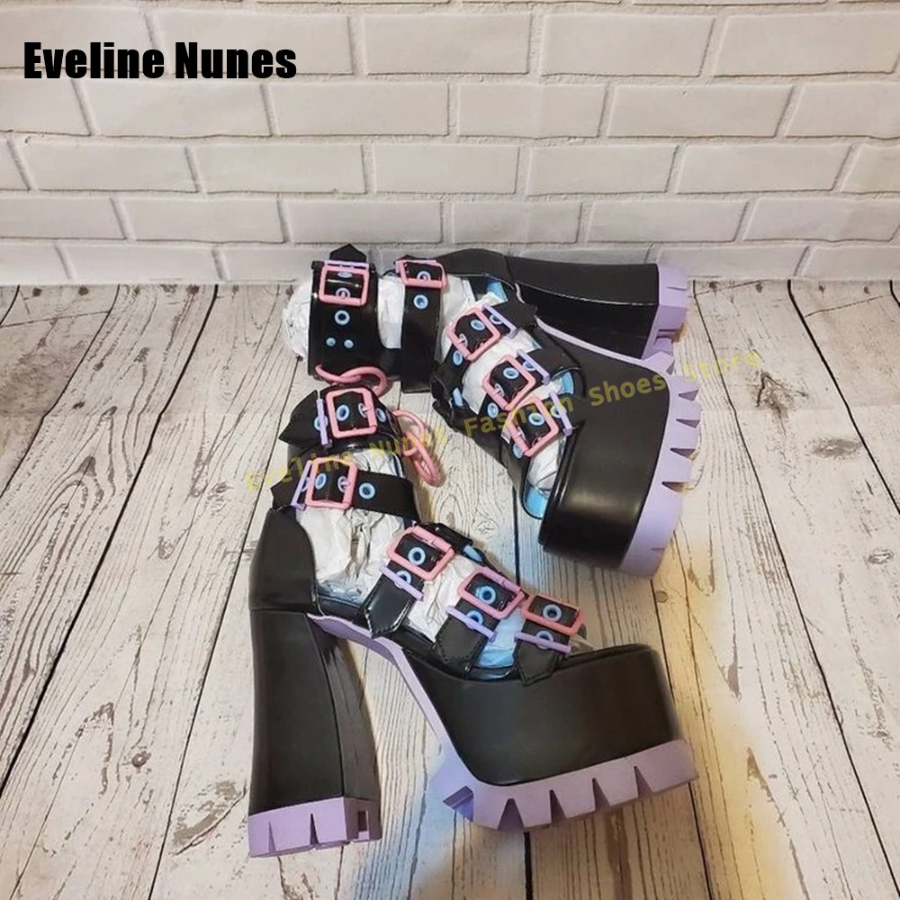 المزاج الحالي صنادل أرضية مع كابوس الحلو أجهزة الباستيل الأسود براءات الاختراع مثير كول حار فتاة مضخات 2025 الصيف Y2K نمط #4