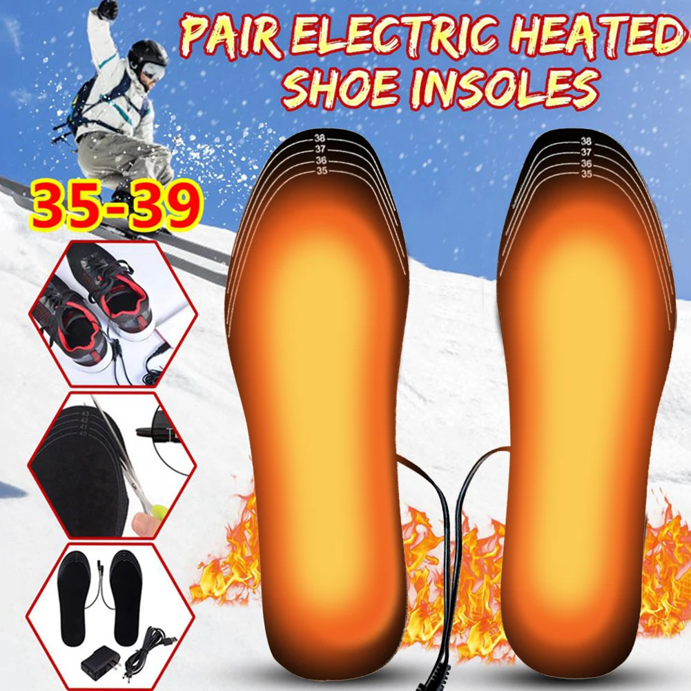 USB Electric Heated Insoles Comfortable Keeping Warm Washable Outdoor Sports Thermal Shoe Pads Mat Shoe Accessories