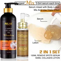 Lotion corporelle éclaircissante et hydratante AILKE, pour peaux foncées et noires, avec collagène, nettoyage de la peau, réduction des taches brunes, 500 ml 6
