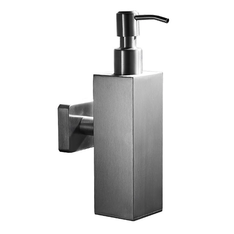 For Stainless Steel Soap Dispenser Wall Hanging Shower Gel Hand Sanitizer Press Lotion Bottle Sink Soap Box