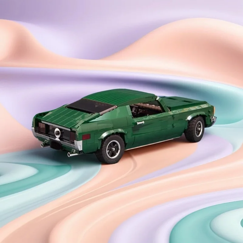 1402PCS MOC City Champions Super Car Classic Pickup Mustang Gt Bullitt Lowered Adapted Roof Sides Model Technology DIY Gift Home