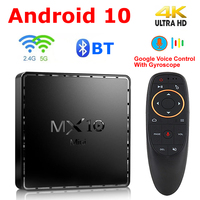 Android 10 TV Box MX10 Mini 2.4G&5G Dual WIFI 2GB 16GB BT Media Player Google Voice Assistant 3D 4K Youtube Set top box