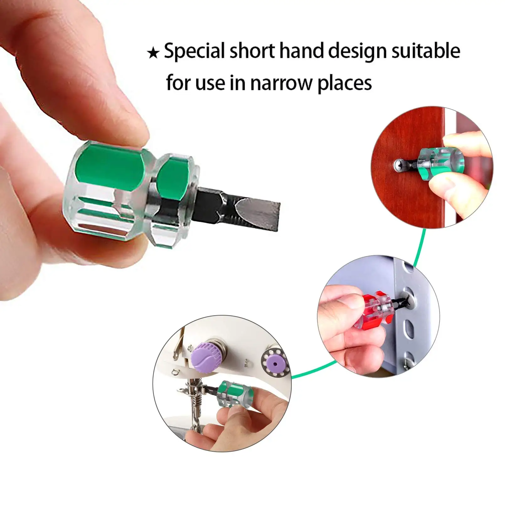 1PC Sewing Machine Screwdriver Mini Short Screwdriver Portable Radish Head Needle Plate Screwdriver Repair Sewing Tools