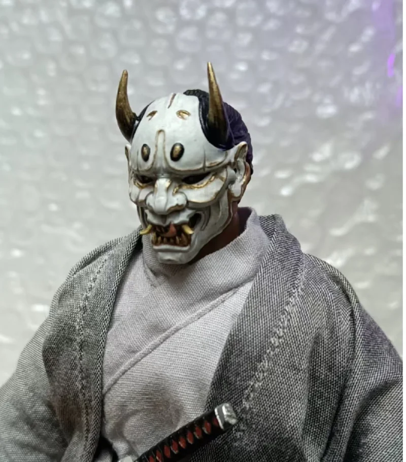 1:12 Scale Soldier White Samurai Mask Model for 6'' Figure