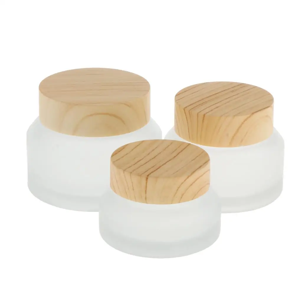 Refillable Glass Cosmetic Jar Leakproof Container with Inner Lid for Cream Serum Balms Hair Products