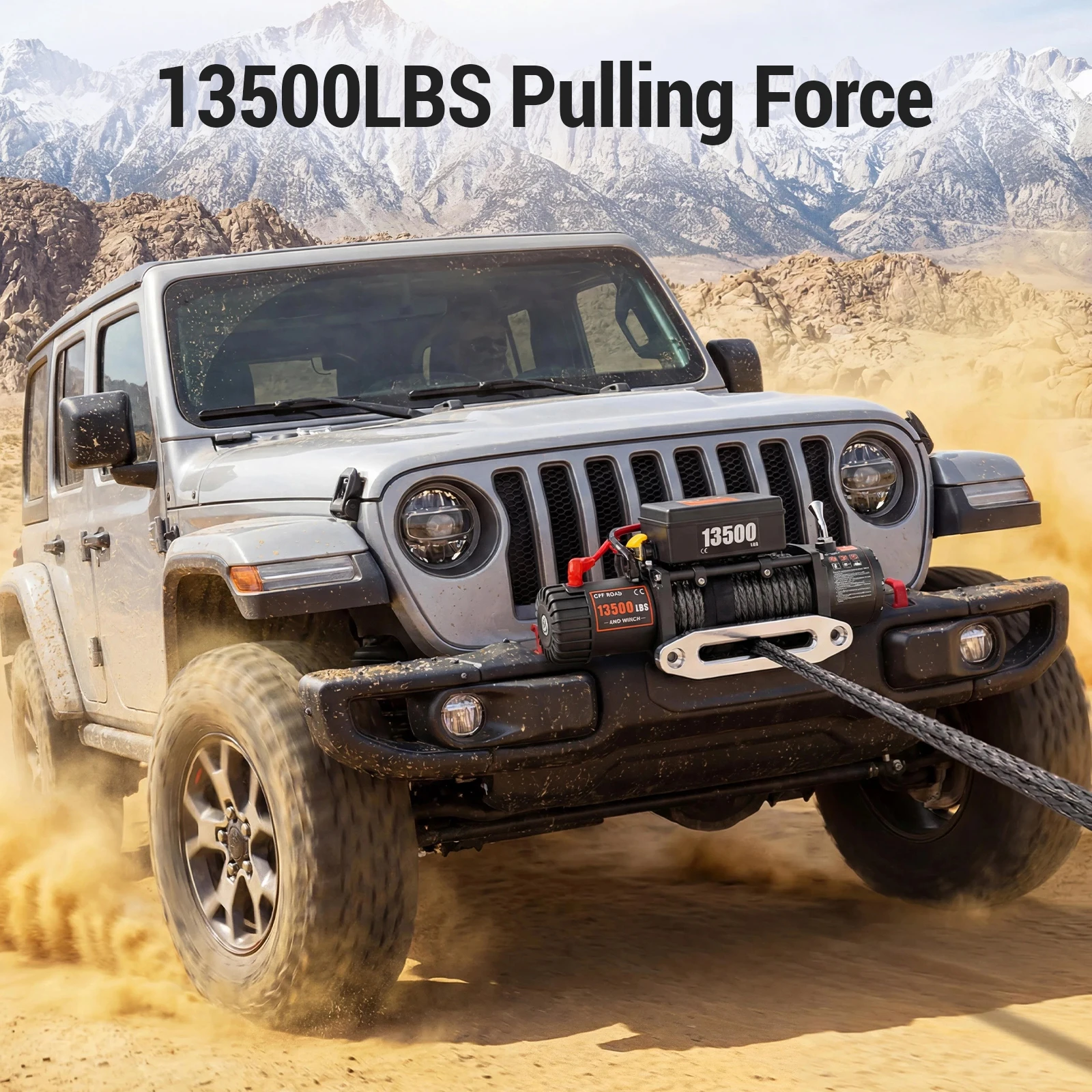 13500lbs Electric Winch Car Truck Winch|SIHAO 13500 LBS 12V Electric Winch 27M 92FT Synthetic Rope Wireless and Wired Remote Off Road Recovery for 4X4 Truck Jeep SUV ATV UTV Trailer Boat