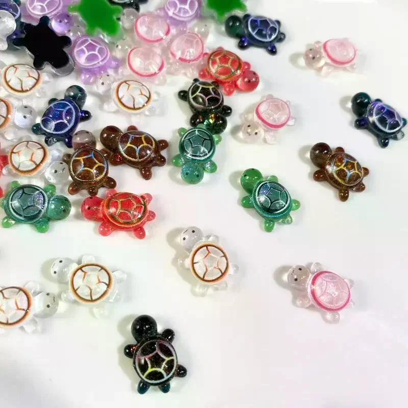 Mini Resin Colorful Turtles Figurines Multi-Function Turtle Miniatures For Micro Landscape DIY Fairy Garden Decor 50pcs