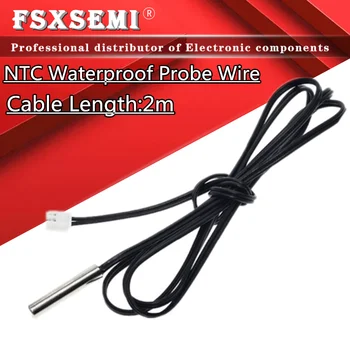 Comprimento do cabo: 2m 3950 3435 3470 2K 5K 10K 15K 20K 50K 100K 1% Sensor de temperatura termistor NTC para geladeira de ar condicionado