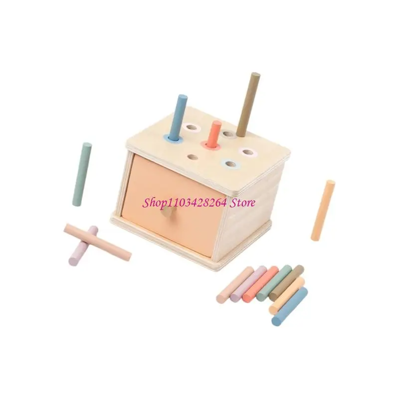 Kompaktowa konstrukcja do przechowywania Drewniane pudełko klasyfikacyjne do rozpoznawania kolorów i kształtów