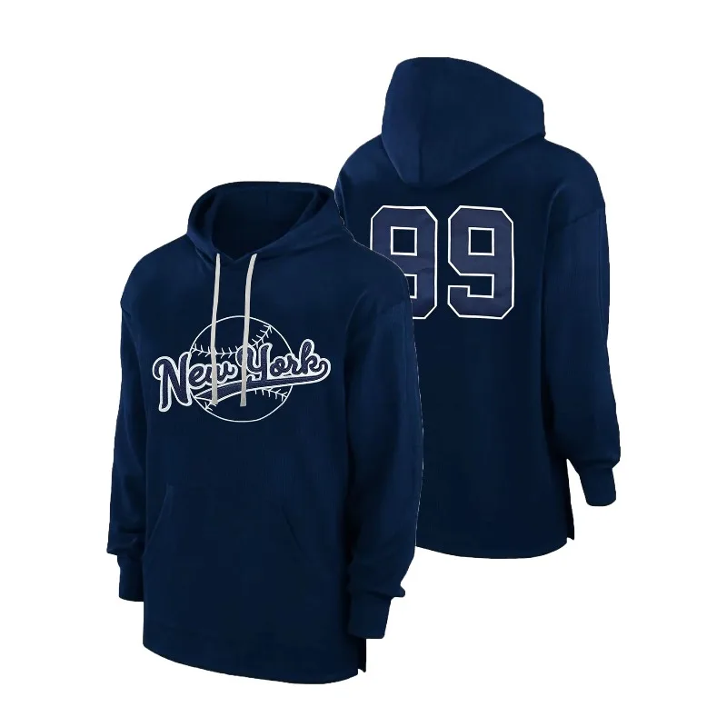 

Men's New York Embroidered Fleece Y2K Hoodies, Comfortable Pullover with Kangaroo Pocket Casual Wear Hooded Vintage Hoodies