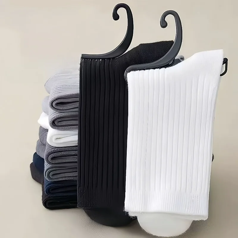 

1/5 Pairs Antibacterial and Odor Proof Solid Color Sweat Absorbing Mid Tube Socks Casual and Comfortable Versatile Socks