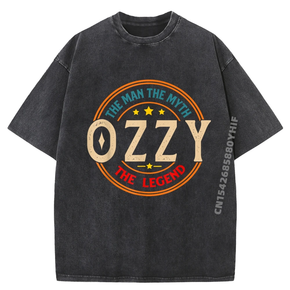 

Ozzy The Man The Myth The Legend Personalized Shirts Graphic Tee Mens Vintage Washed Tshirts Men Soft Printed Tees