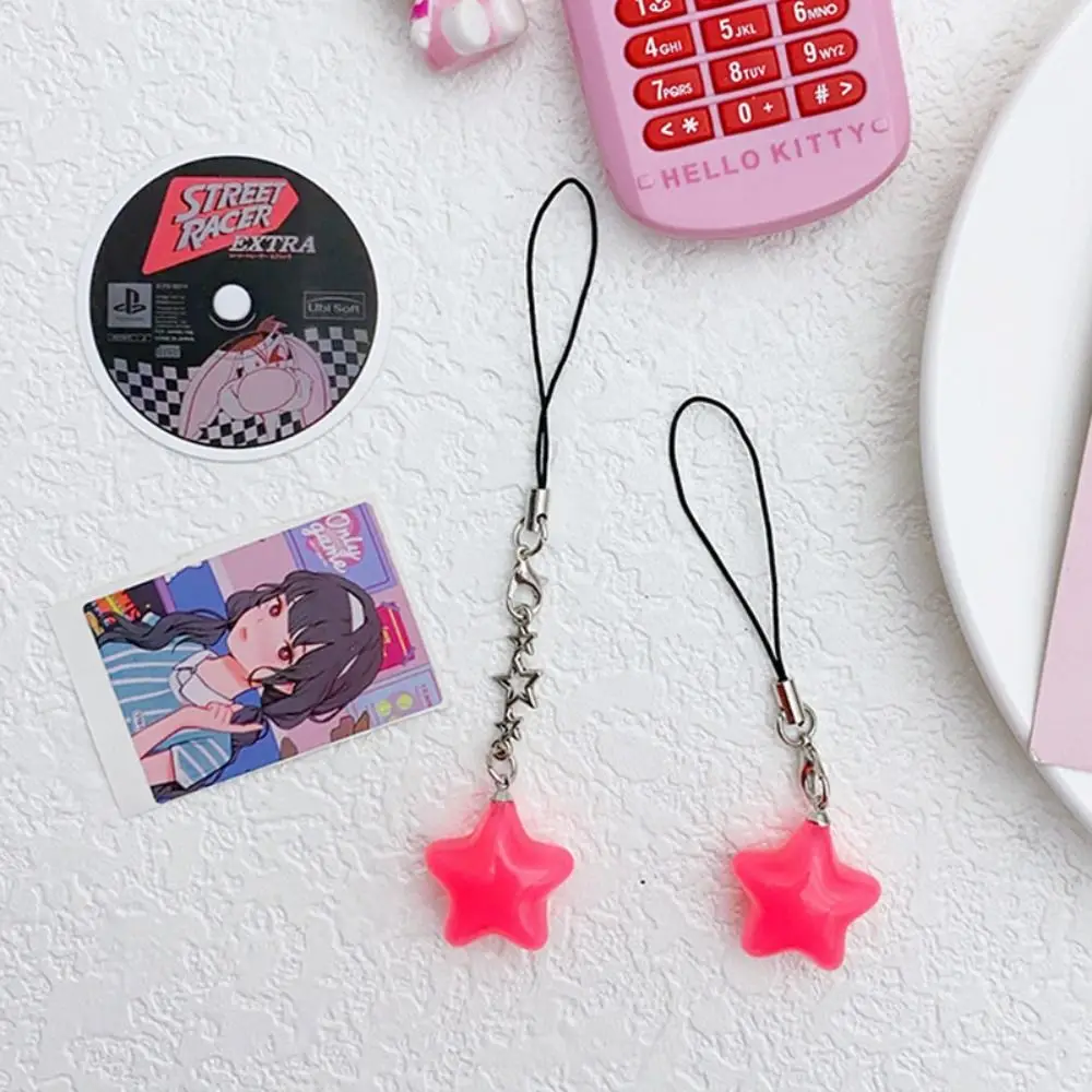 Star Star Phone Strap Keychain Pendant Phone Hanging Rope Universal Candy Color Mobile Phone Chain Telephone Jewelry