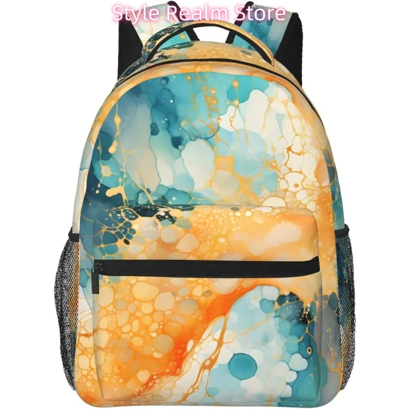 

laptop bag back to school Stylish Marbles Lightweight Laptop Backpack Lightweight Multipurpose Travel Casual Daypack Unisex Coll