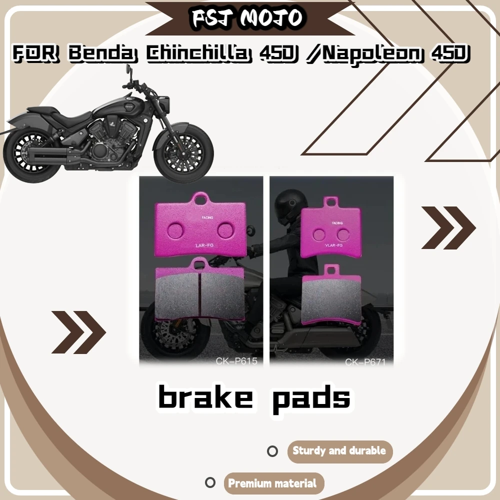 For Benelli TRK552/TRK552X Dedicated Ceramic Brake Disc Pads Short Break-In Time Achieve Stable Braking Rapidly