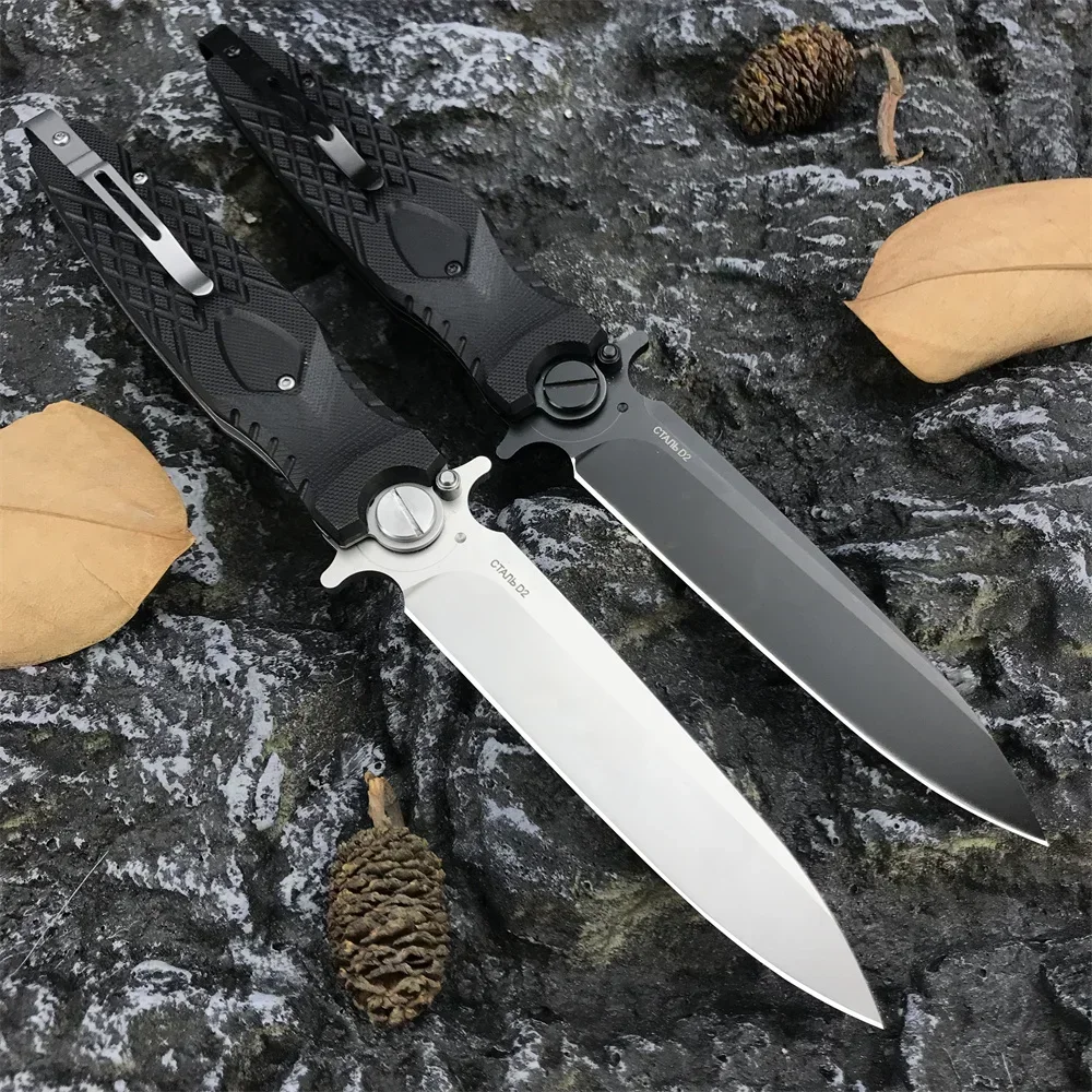 Russian HOKC Tactical Military Folding Knife D2 Blade Black G10 Handle Outdoor Hunting Survival Knives Camping Sharp Pocket Tool