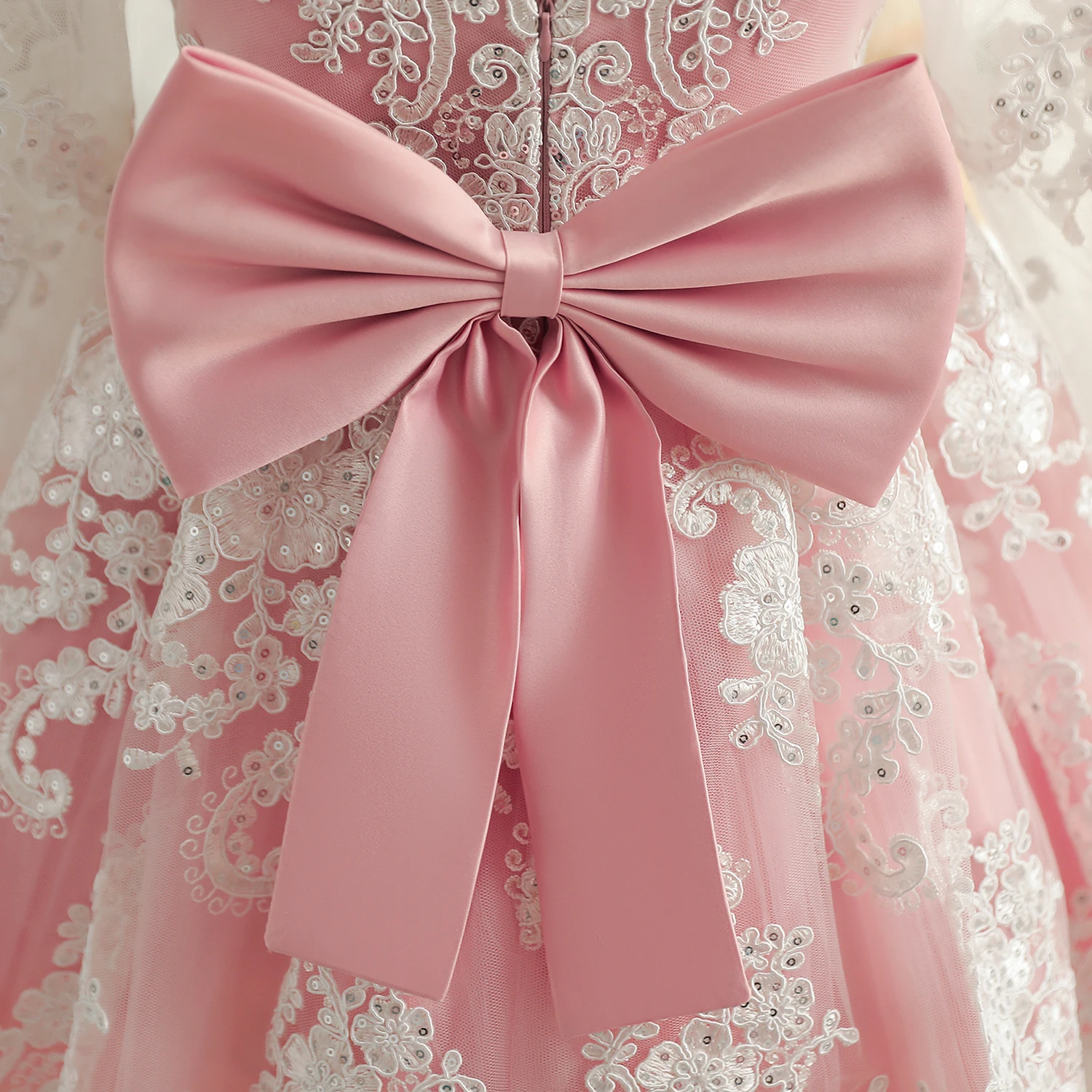 Toddler Baby Girls 1st Birthday Baptism Dresses Embroidered Elegant Princess Party Gown First Communion Infant Kids Lace Dress