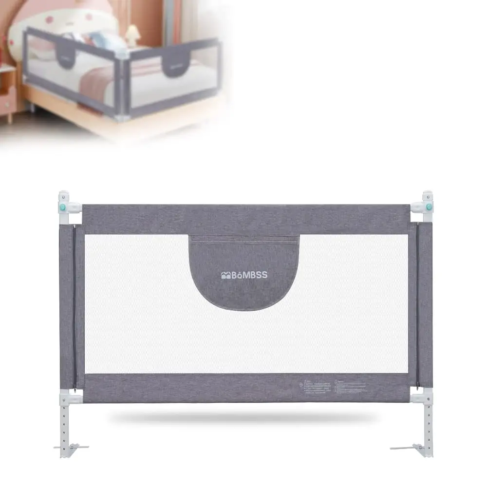 52'' Adjustable Bed Rail for Toddlers, Extra Tall Safety Guard with Y-Shaped Strap, Fits Full Size Beds