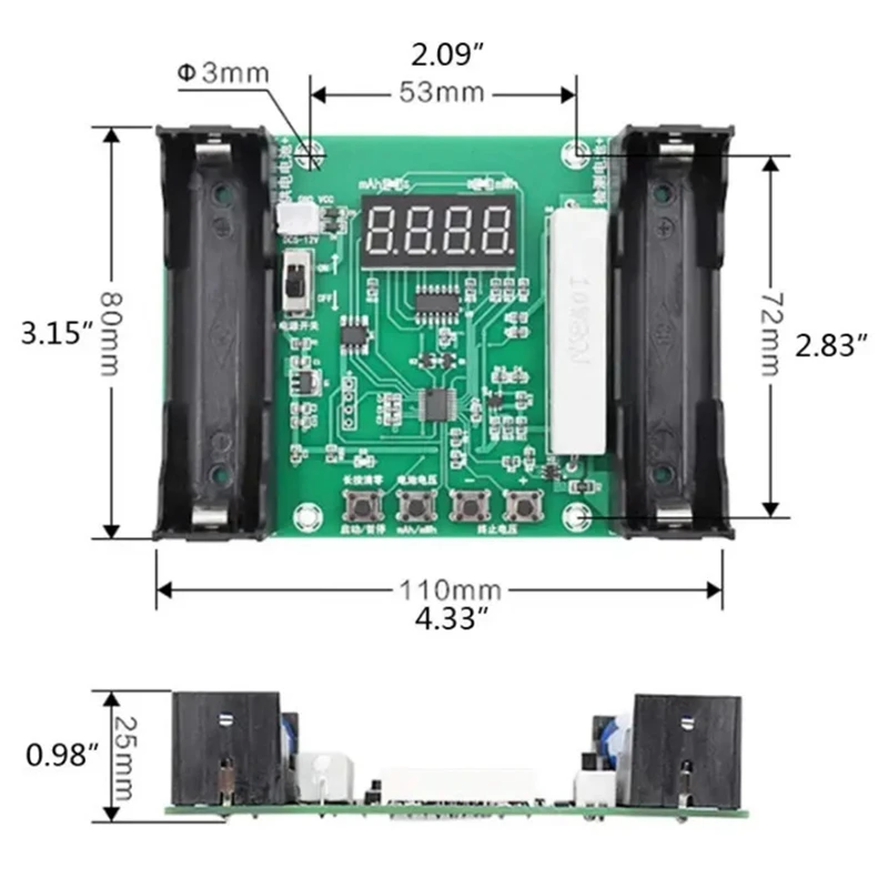 XH-M240 18650 Lithium Batterij Capaciteit Tester Module Mah/Mwh True Capaciteit Tester Gereedschap Accessoires