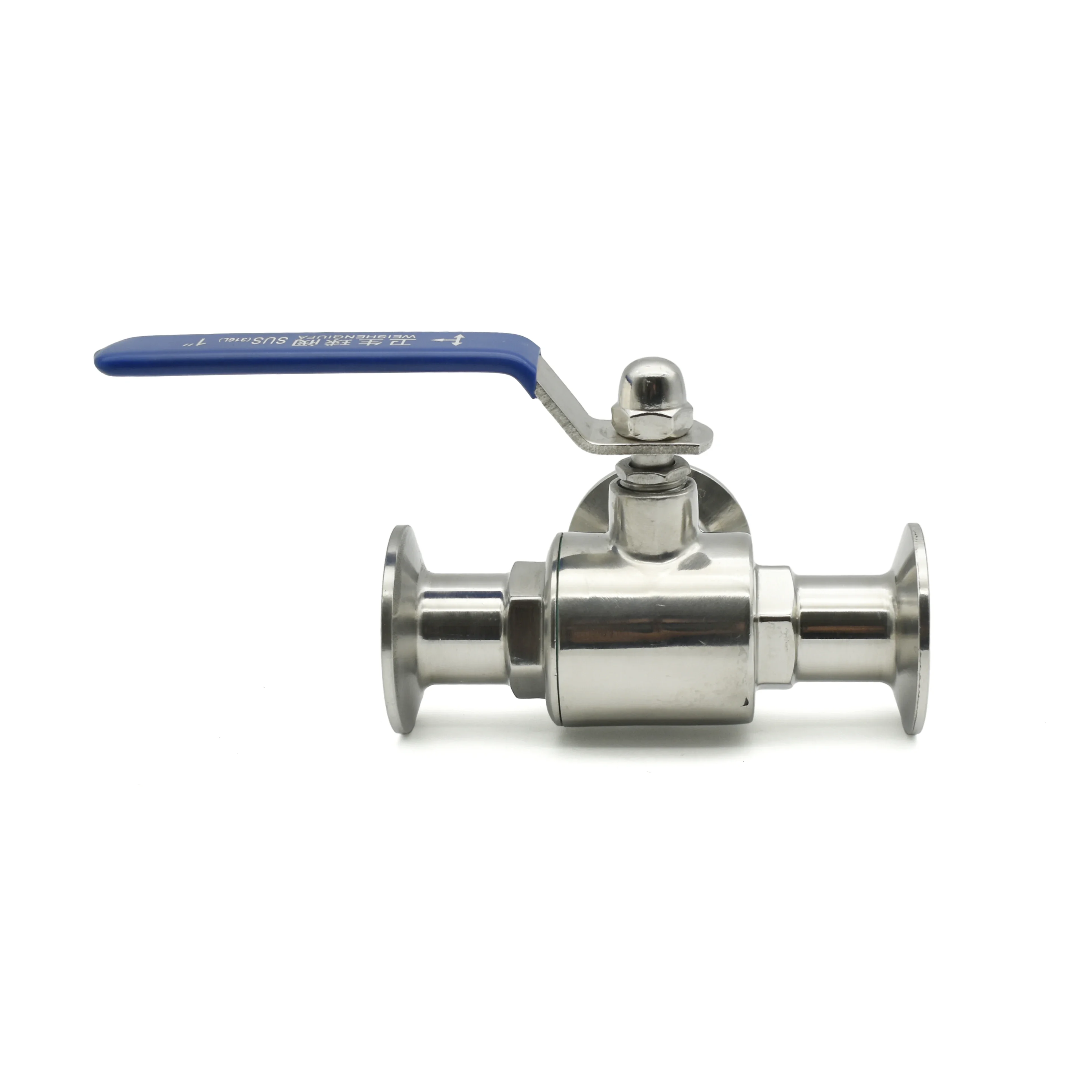 SS304 Stainless Steel Sanitary 3 Way Ball Valve - 19-51mm T/L Port Ferrule Tri Clamp 1.5
