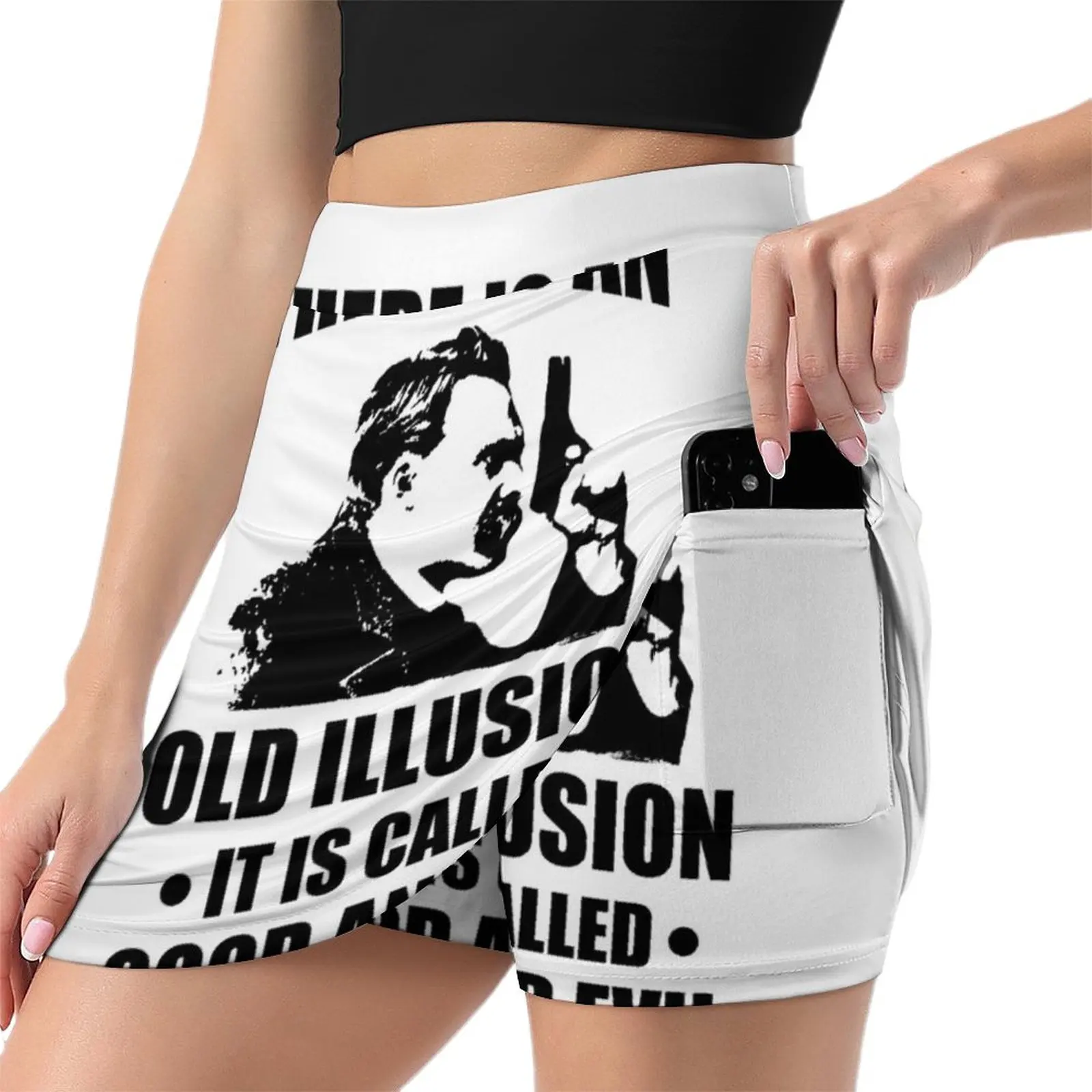 Nietzsche - Zarathustra Quote - There Is An Old Illusion Called Good and Evil Mini Skirt Woman short skirt summer skirts