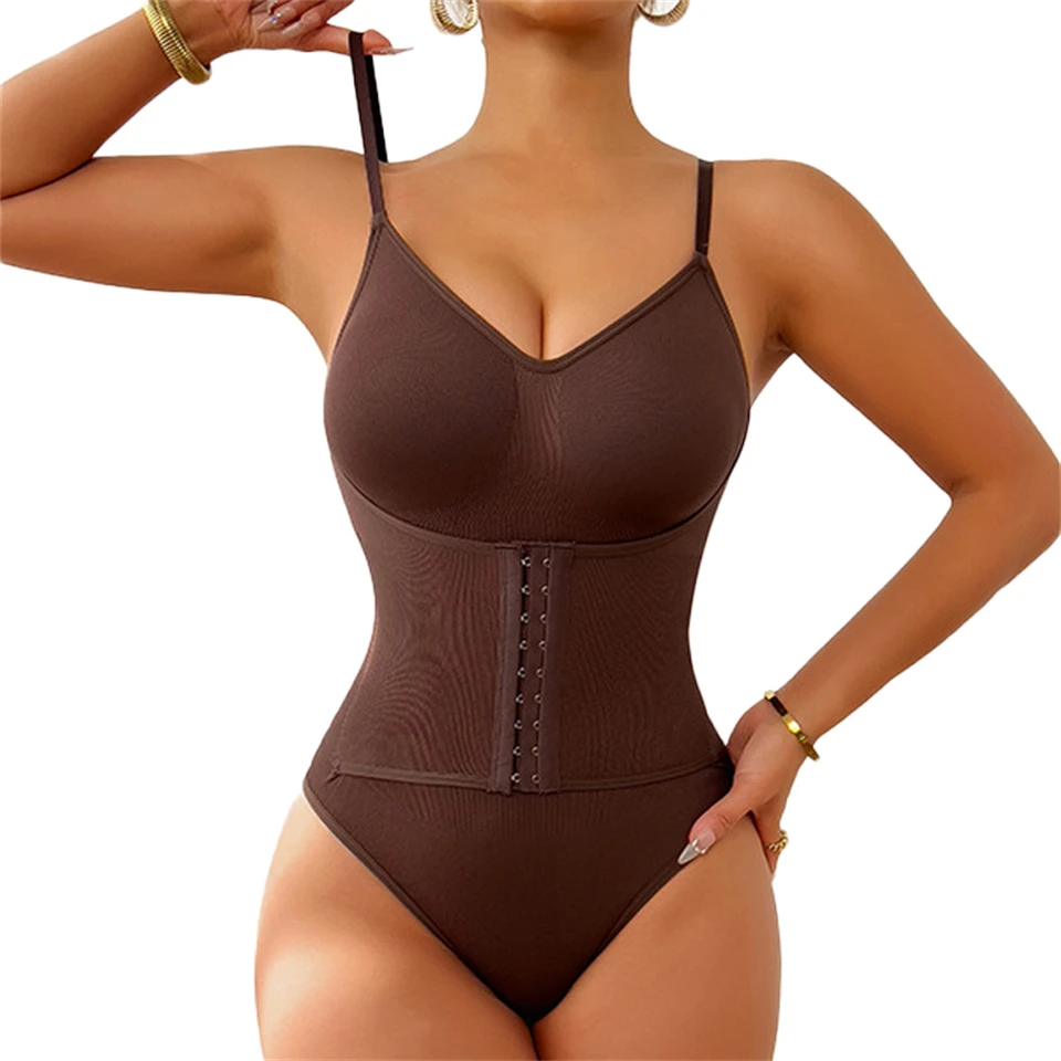 Becirzet Damen-Bodysuit mit Haken, Bauchkontrolle, Body Shaper, Taillentrainer-Gürtel, Bauchreduzierung, Schlankheits-Shapewear – Detail 11