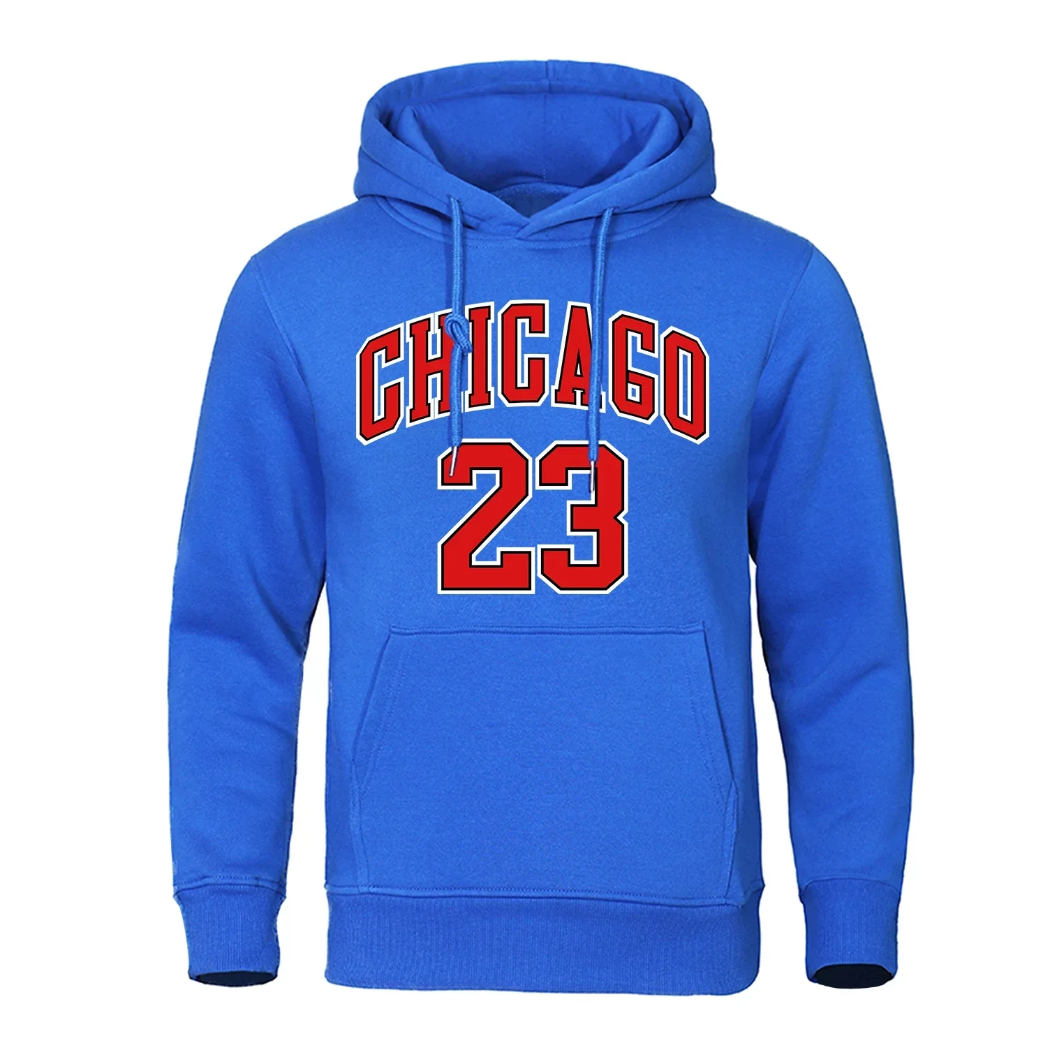 Chicago 23 Jersey Letter Number Pattern Hoodie Men Fashion Hip Hop Pullover Hoody O-Neck Street Sweatshirt Pocket Fleece Hoody