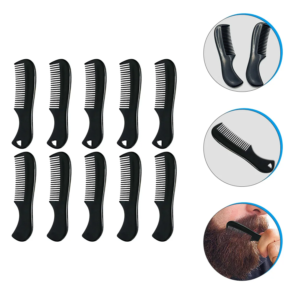 

10 Pcs Straightener Mini Beard Comb Portable Hair Mens Plastic Mustache Grooming Tool Man for