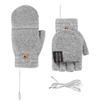 Heating Gloves Heated Mittens USB Keep Warm Fingerless Knitting Electric Design Hand Warmer Autumn