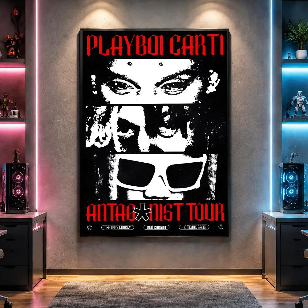Rapper P-Playboi Carti Opium Aesthetic Poster Wall Art Bedroom Living Room Dorm Bar Cafe Gym Studio Home Decor Gifts