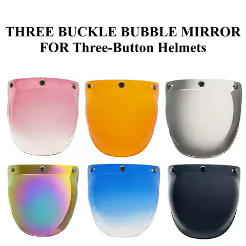 Open Face Helmet Visor Motorcycle Three Bubble Helmets Mirror Flip Up Motorcycles Visors Capacete Casco Moto Accessories Lens