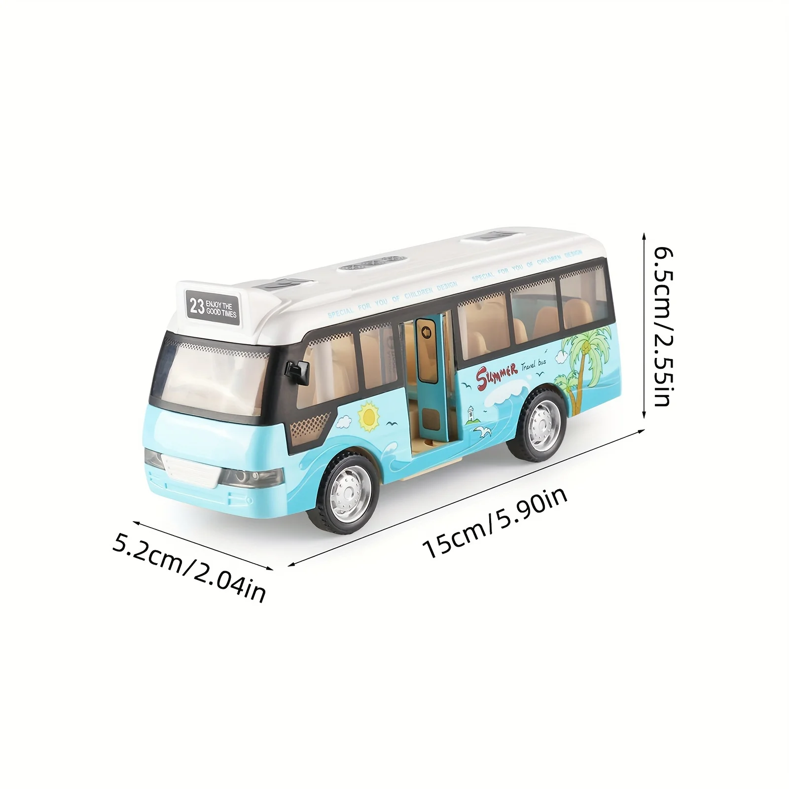 1 Stück Kinder zurückziehen Bus offene Tür Bus Modell Spielzeug auto mit Ton und Licht, Größe passen einfach zu spielen, perfektes Weihnachts geschenk für Baby