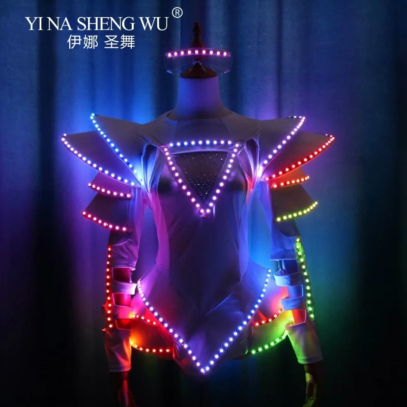 

New Jazz Dance LED Clothing Luminous Costume Suits Light Clothing For Women Ballroom Dance Fashion Modern Dance Bar Ds Costumes