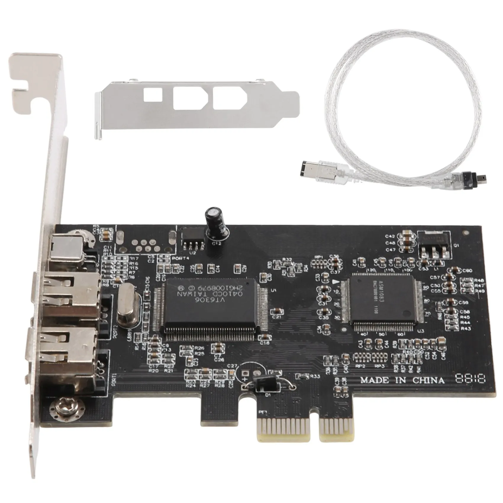 PCI-E PCI Express FireWire Card, IEEE 1394 Controller Card with Firewire Cable, for Video, Audio