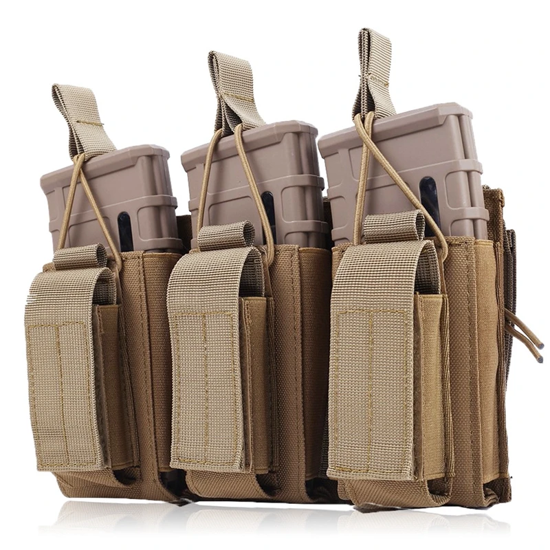 1000D Molle Mag Pouch Open Top Triple Magazine Pouch Holder Rifle Pistol Mag Carrier for M4 M16 AK AR Glock M1911 9mm