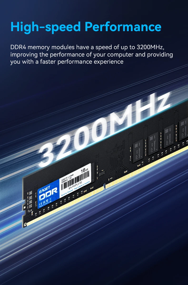 Memória RAM DDR4 8GB 16GB 3200MHz 1.2V para Desktop