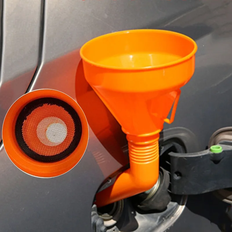 130/145/160mm Universal Car Refueling Funnel with Filter Detachable Hose Motorcycle Gasoline Oil Filling Funnels Tools