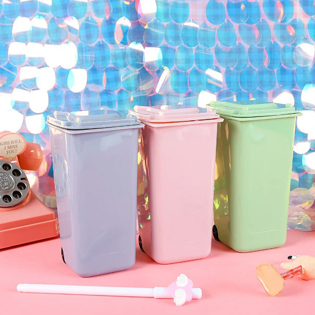 

3Pcs Mini Trash Can Pen Holder Desk Organizer Pencil Cup Office Supplies Save Space Nestable Design Create Neat Environment