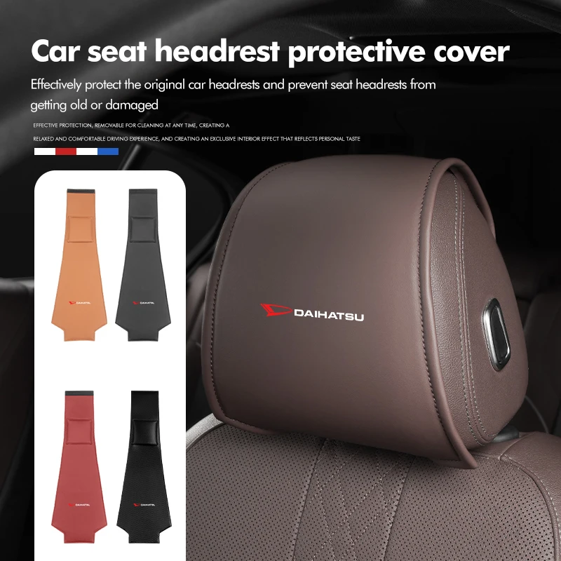 Funda Protectora para Reposacabezas de Asiento de Coche, Almohada de Soporte para el Cuello, para Daihatsu Feroza, Cuore, Storia, Rocky, Harga, Ayla, Sigra, Hijet, Mira