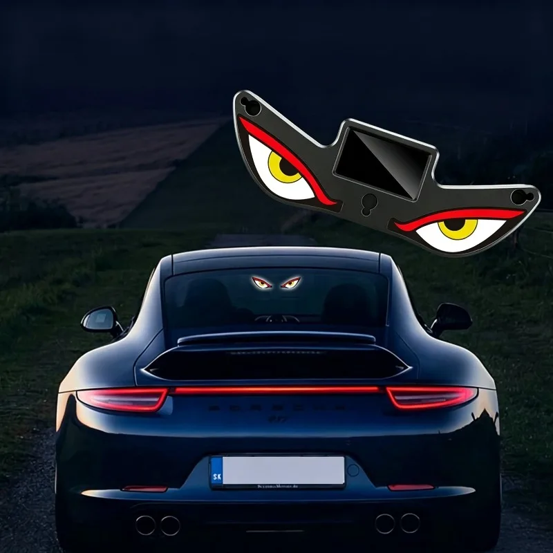 Devil Eye Car Solar  Strong Suction Cup Auto Windshield Flash Lamp Wireless Car Interior Decor Safety Alert Strobe Light