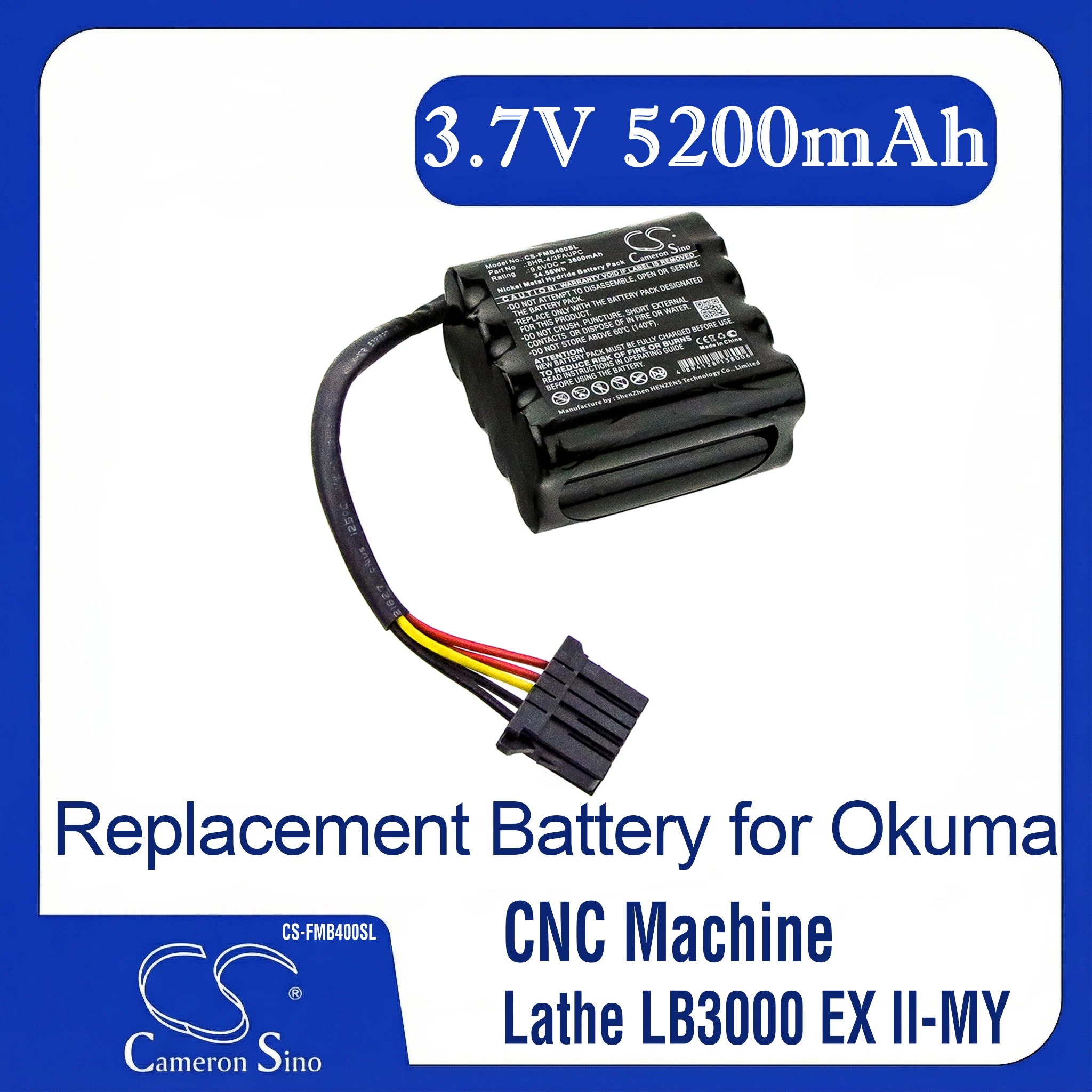 Cameron Sino Replacement Battery for Okuma  CNC Machine, Lathe LB3000 EX II-MY, MB4000, Fits P/N 5PBH-96360