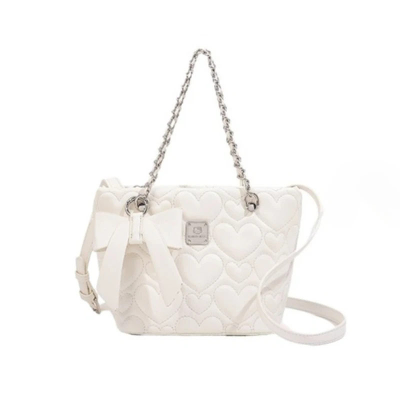 

Hello Kitty Luxury Tote Purse Handbag for Women Fashion Chain Heart Design Shoulder Crossbody Elegant Style Daily Use