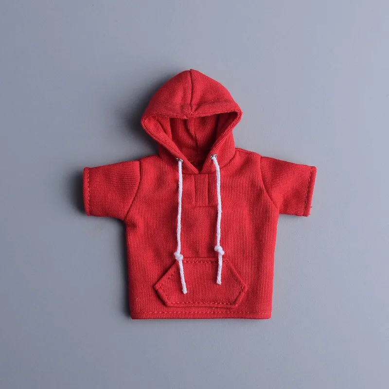 Escala 1/12 moda soldado com capuz manga curta camiseta modelo de roupas para figuras de ação de 6 '' decoração de bonecas corporais