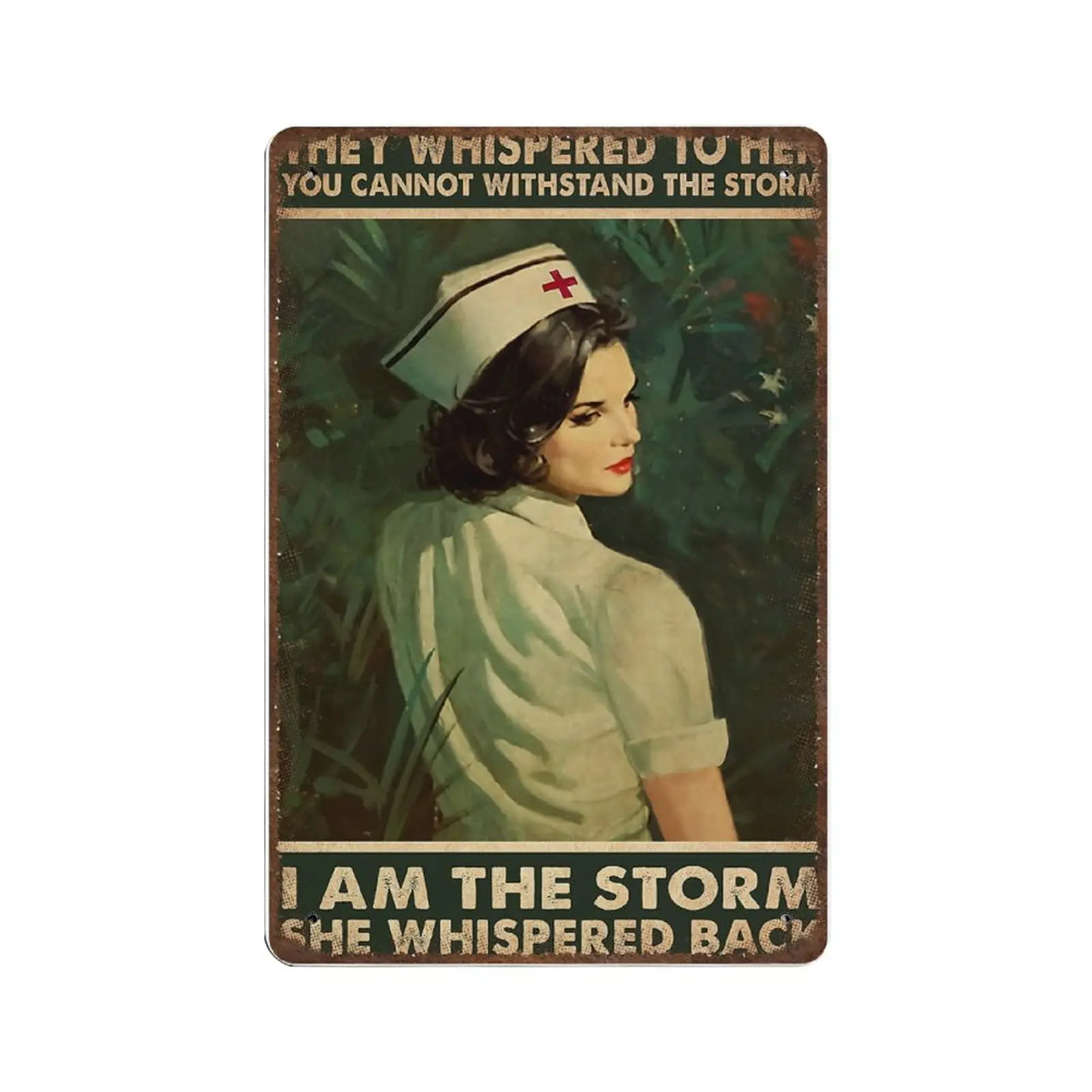 1pcs,Dreacoss Retro Metal tin sign，Novelty Poster，Iron Painting，They Whispered To Her You Cannot Withstand The I Am She Back Si