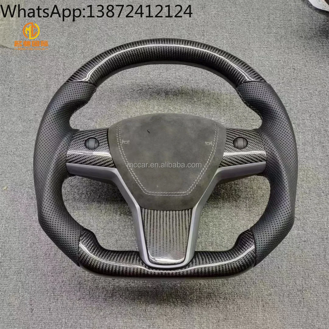 

For Tesla Model 3 Model Y Carbon Fiber Steering Wheel
