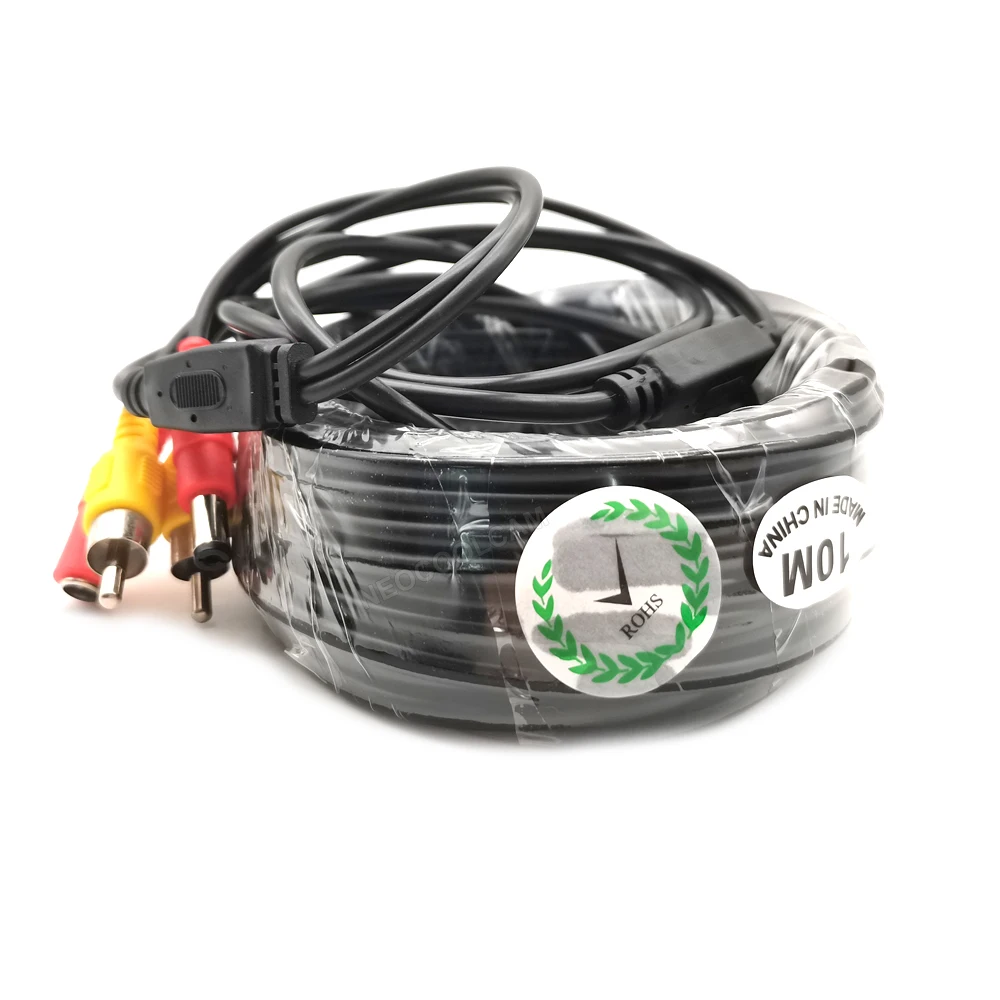 NEOCoolcam 5M/10M RCA Video AV DC Power Cable Audio Video Extension Cables For AHD CVI TVI Analog Security DVR Camera